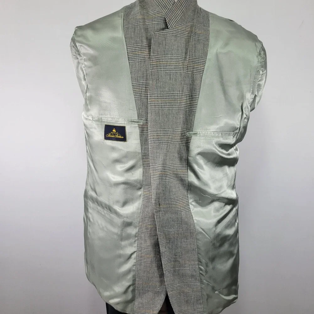 Brooks‎ Brothers Men's Sport Coat Blazer Two Button Multi-color Houndstooth 46L